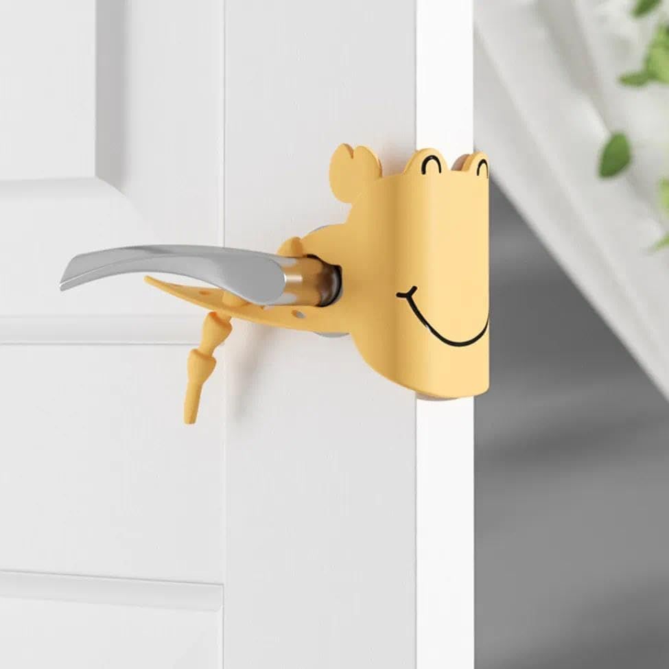 5-Pack Cute Crab-Shaped Silicone Door Lock Silencer, Adjustable Anti-Slam & Finger Guard for Bedroom & Nursery (Yellow)