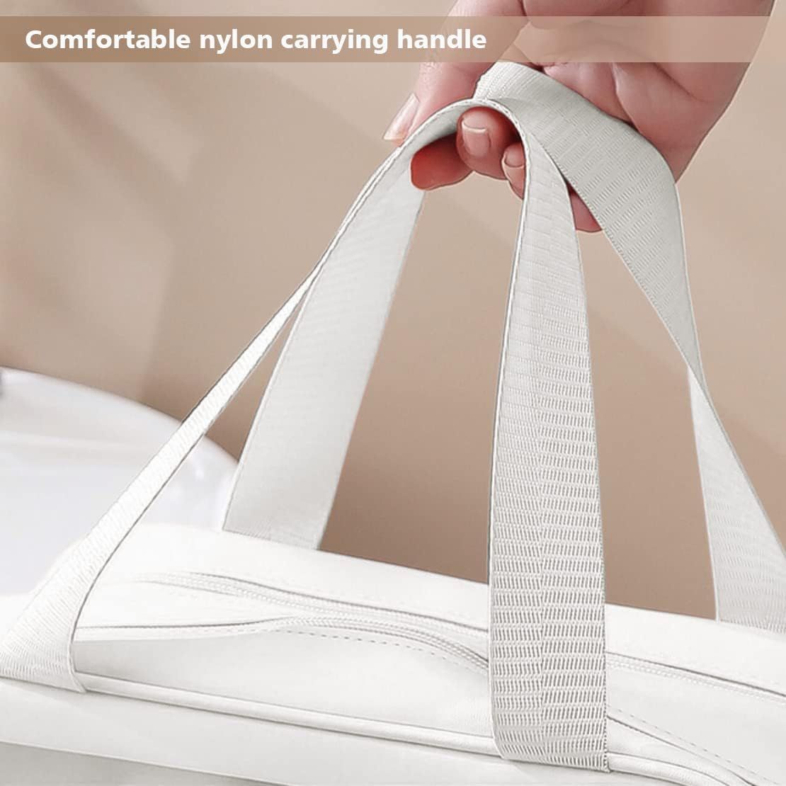 Large Capacity Travel Toiletry Bag with Dual Compartments, Waterproof PVC Cosmetic Organizer for Gym & Business Trips (White)