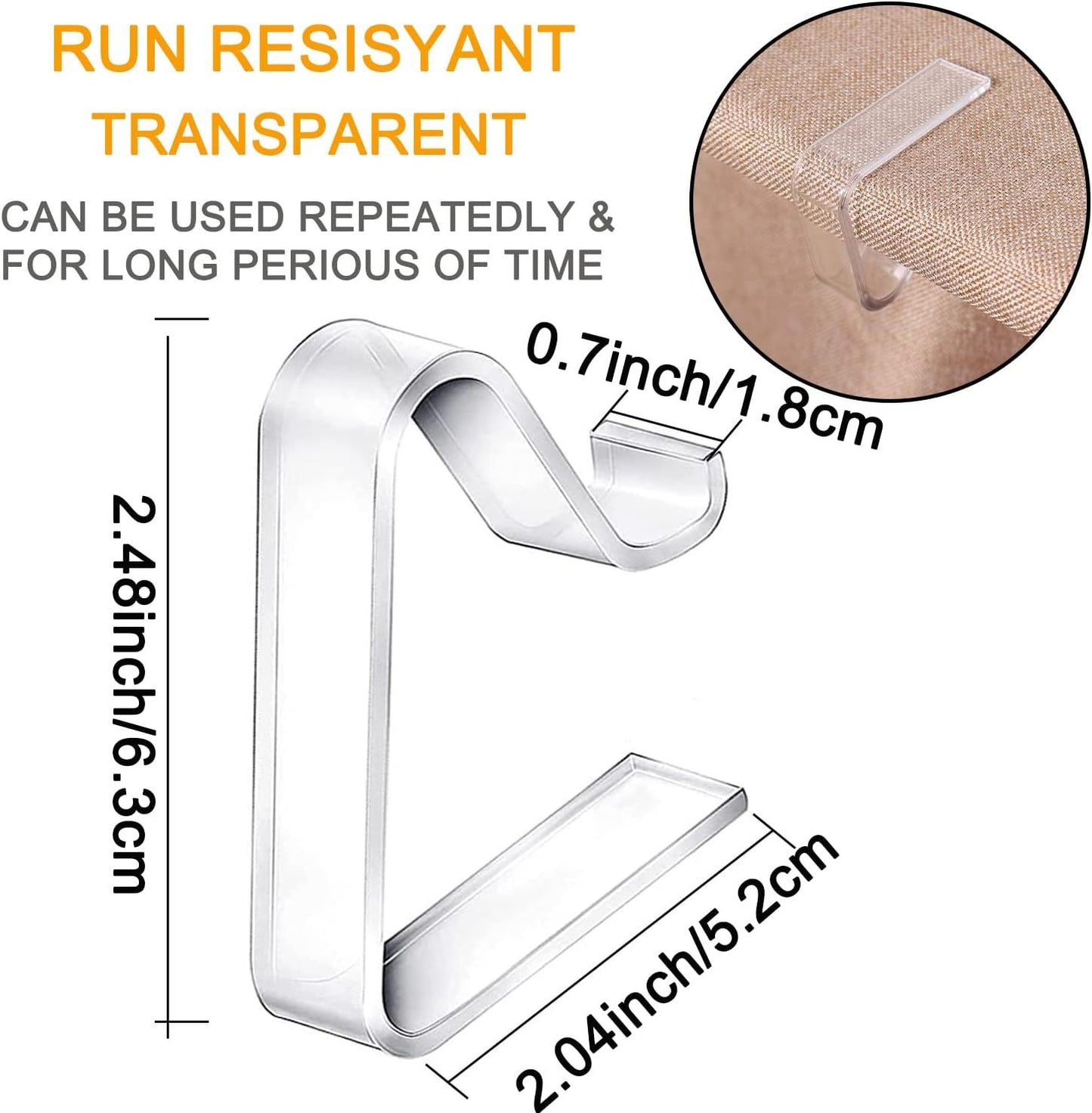 Transparent Large Tablecloth Clips for Thick Tables – Windproof Plastic Holders for Outdoor Parties, Weddings & Dining (Clear)