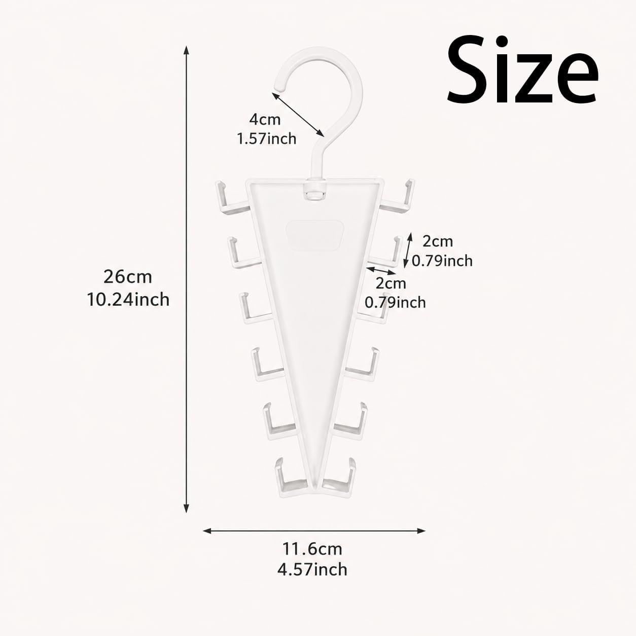 4-Pack V-Shaped 360° Rotating Closet Organizer with 12 Hooks for Hats, Bags & Scarves, Space-Saving Wardrobe Hanger (White)