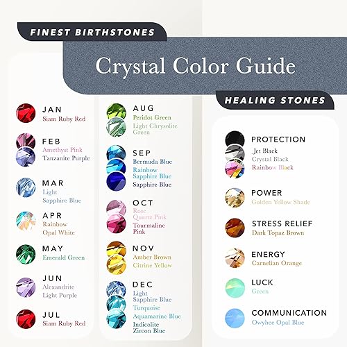 nfinity Love Heart Necklace, Birthstone Necklace for Women, Jewelry for Women with Healing Crystals, Allergy Free Pendant Necklace-01-January & July-Siam Ruby Red