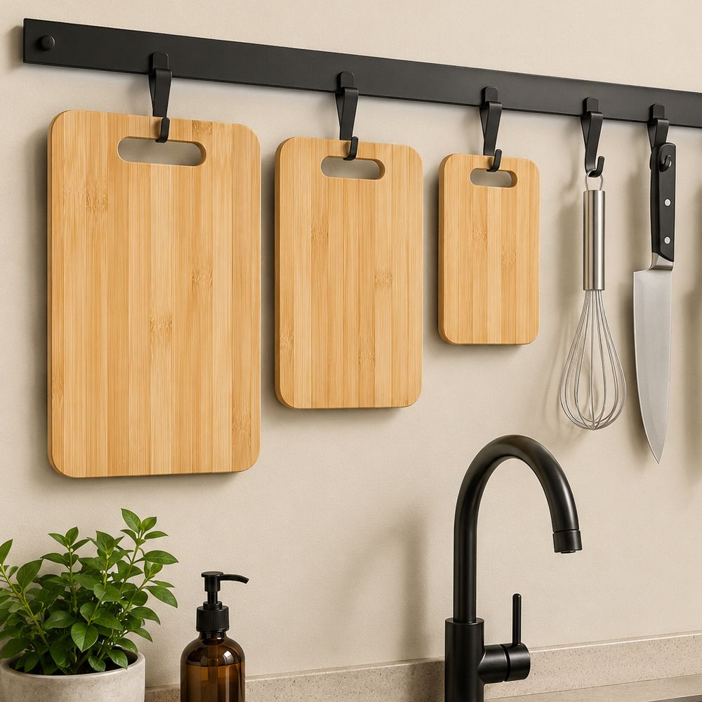 6 Pcs Bamboo Cheese Cutting & Serving Board Set – Moso Bamboo, Reversible, BPA-Free