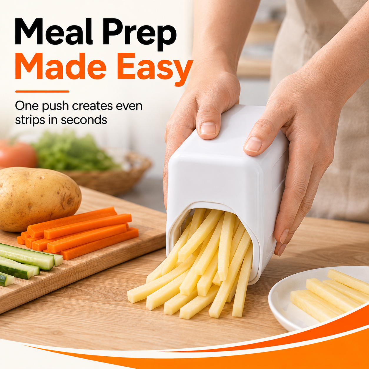Manual Potato Fries Cutter 10x8x18cm Stainless Steel Vegetable Slicer Easy Press Dishwasher Safe Kitchen Chopper