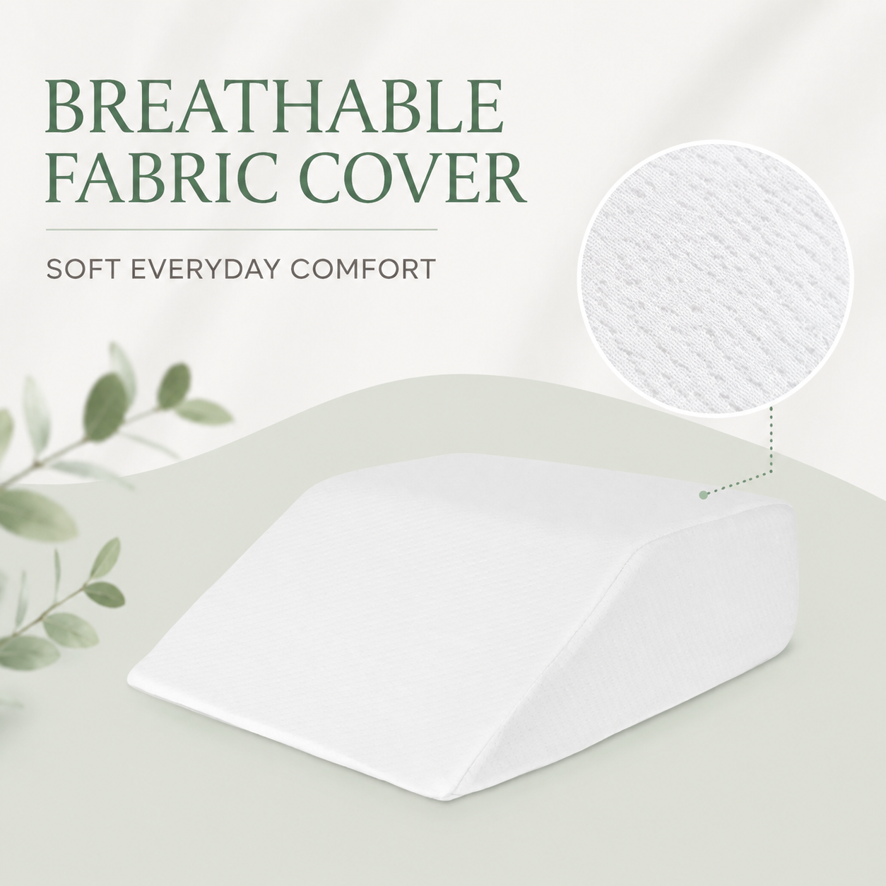 Memory Foam Bed Wedge Leg Support Elevation Pillow with Washable Breathable Cover 60.5 x 50 x 22cm