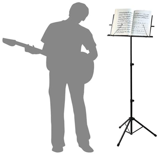 Adjustable Music Stand Portable Foldable Metal Stand with Carrying Bag Lightweight for Travel Storage Black