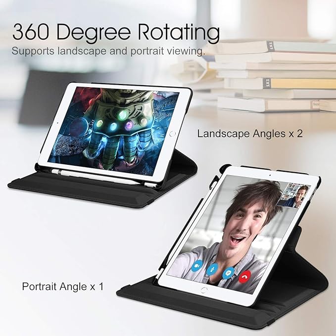 Fintie Rotating Case for iPad 10.2 inch iPad 9th 8th 7th Gen 360 Degree Auto Wake Sleep Black