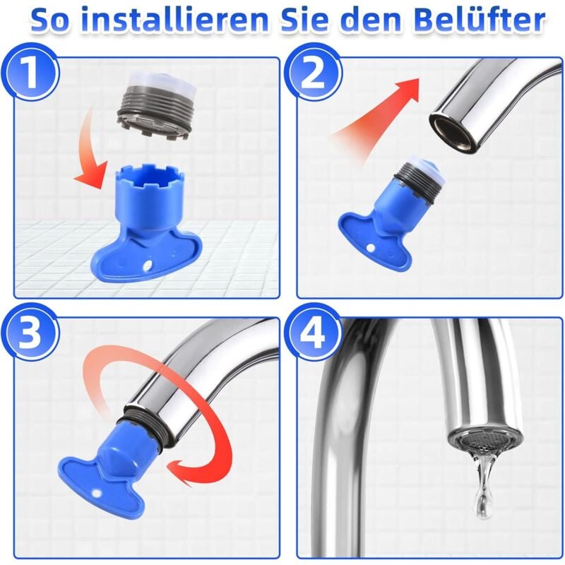M18.5 Faucet Aerator 6-Pack External Thread Water Saver with 2 Aerator Keys