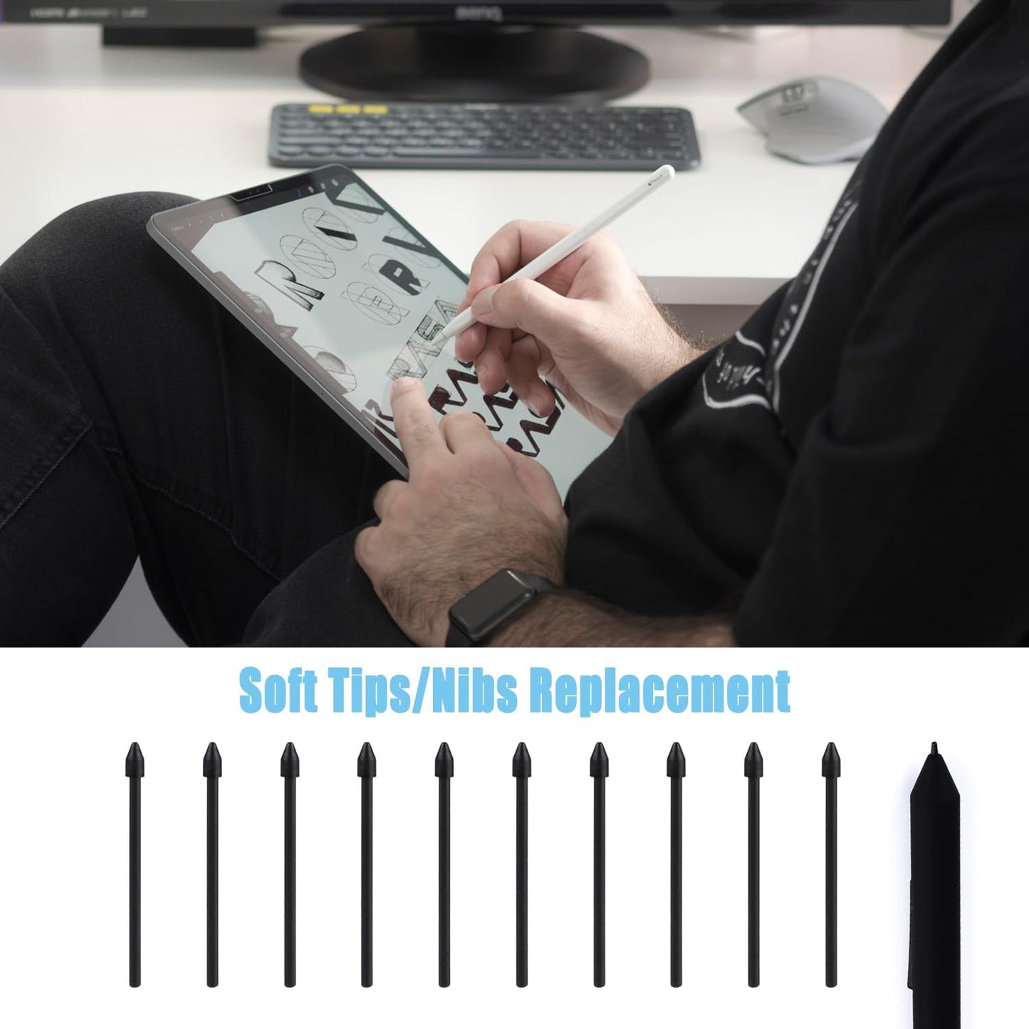 S Pen Nibs 10pcs Black for Compatible with Samsung Galaxy Tab S6 S7 S7 Plus S8 S8 Plus with Installation Tool