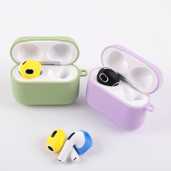 3 sets of earplugs for Airpods Pods 3 silicone ear caps Bluetooth compatible headphones Earplugs Ear cushions Ultra-thin anti-slip Blue red yellow Blue red yellow