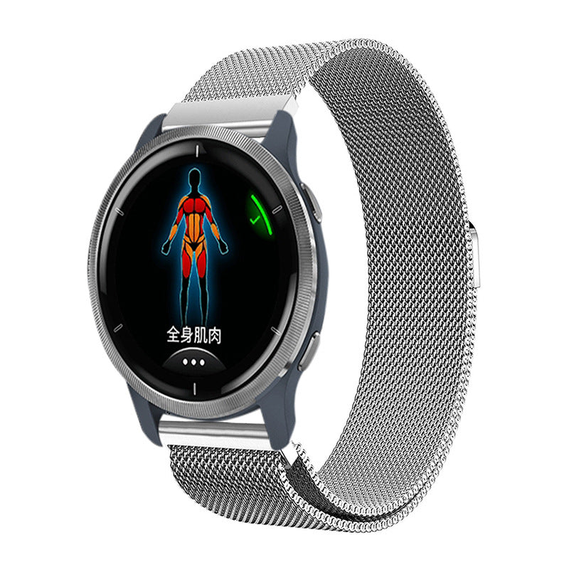Garmin Venu 2 2S SQ Compatible Stainless Steel Gold Milanese Magnetic Bracelet