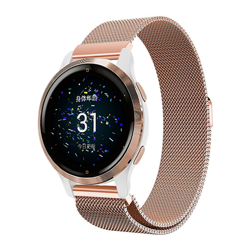 Stainless Steel Milanese Magnetic Bracelet for Garmin venu 2/venu SQ/venu 2S Venu2S Rose Gold