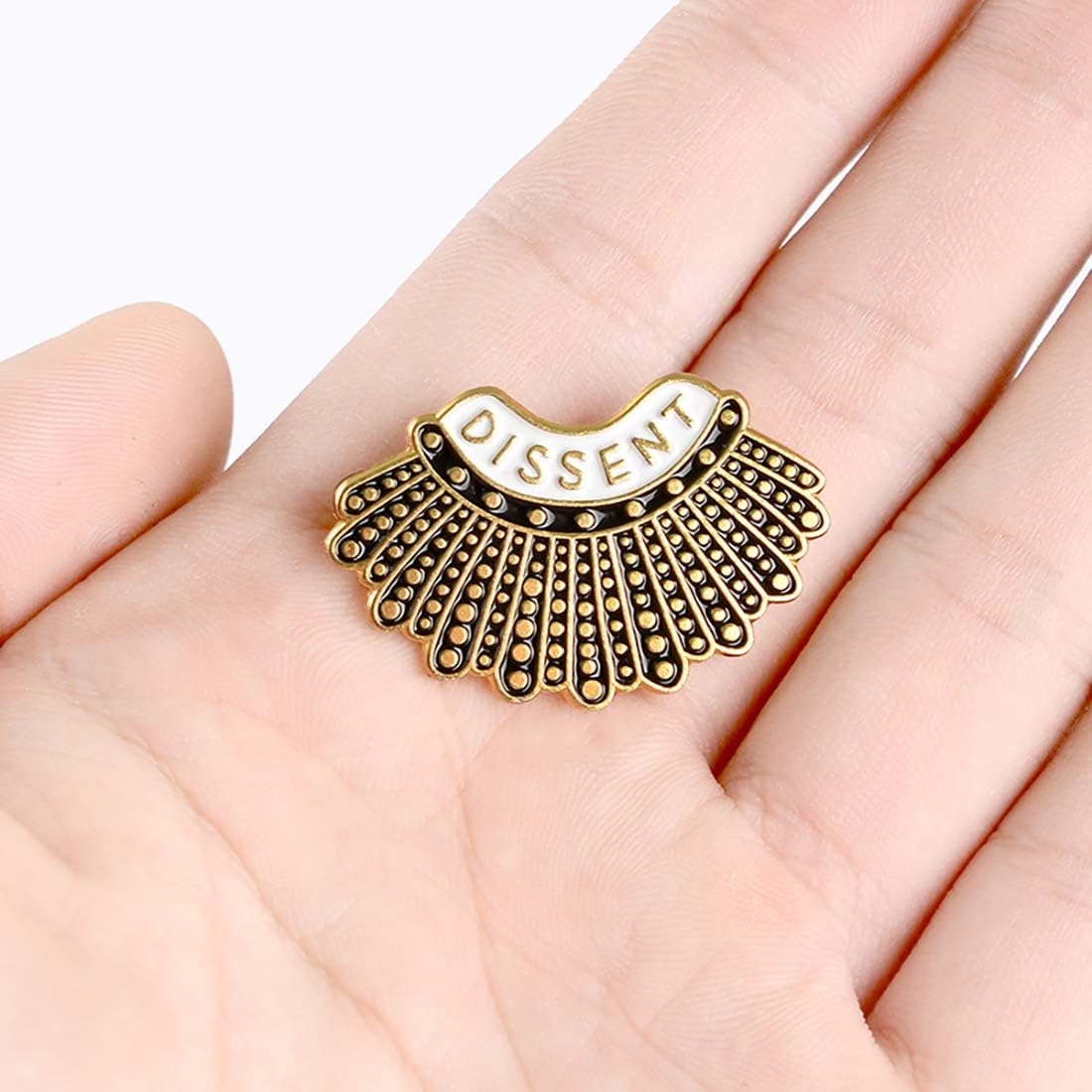 Enamel Pins - RBG Dissent Collar Pin & Female Justice Brooch