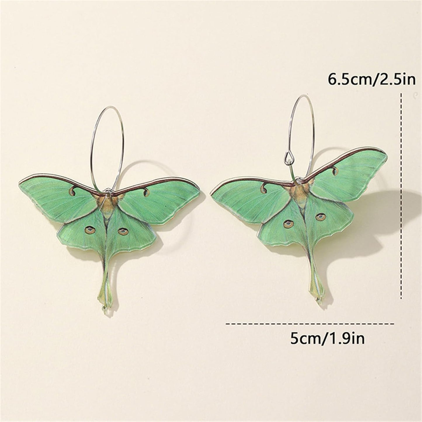 Butterfly Earrings for Women Unique Punk Insect Moth Drop Earrings Colorful Lightweight Acrylic Moth Wing Earrings Statement Earrings Party Jewelry