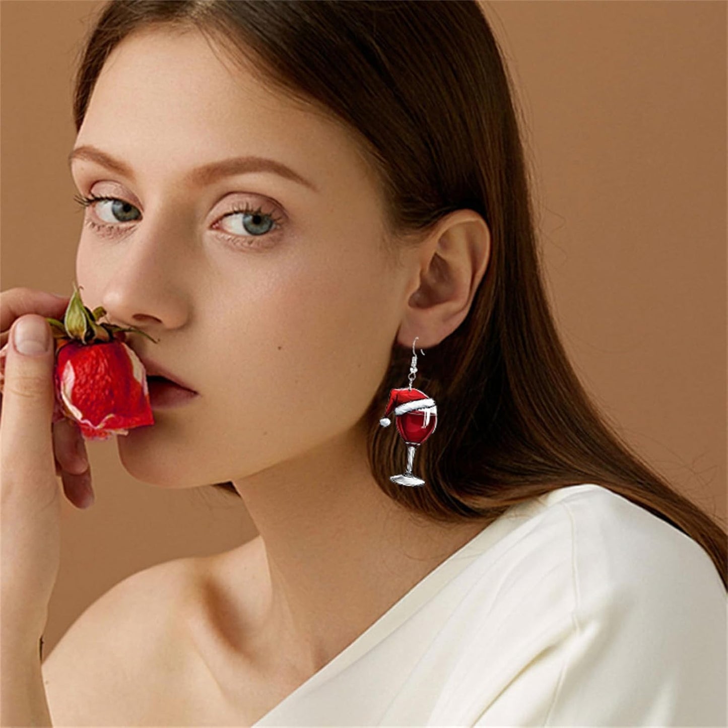 Wine Glass Earrings for Women Funny Creative Lightweight Acrylic Simulation Yellow Beer Whiskey Dangle Drop Earrings Holiday Party Chic Costume Jewelry