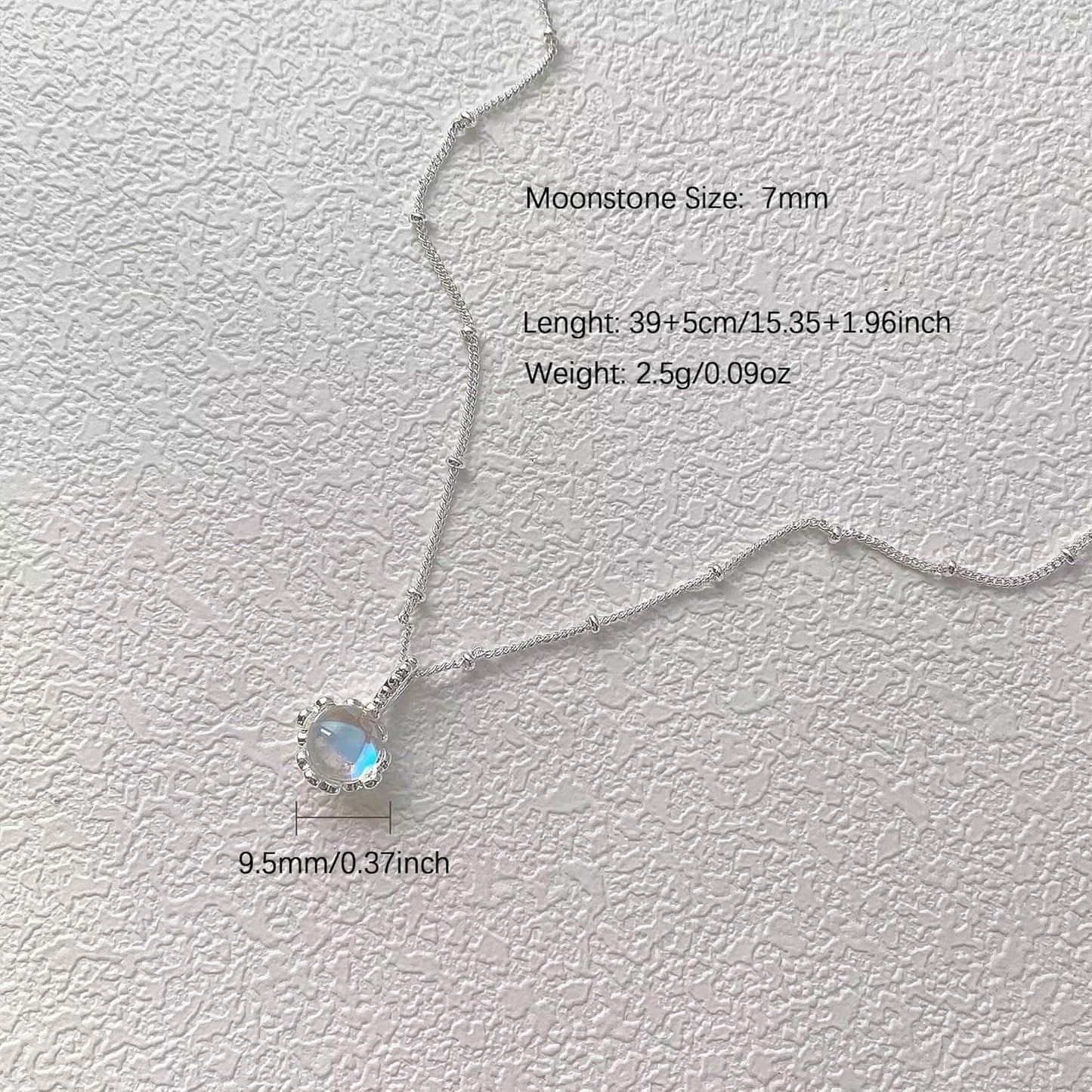 925 Sterling Silver Dainty Moonstone Choker Necklaces for Women Cute Blue Crystal Chain Pendant Necklace Moonstone Jewelry New Beginnings Birthday Wedding Gifts to Daughter Mother