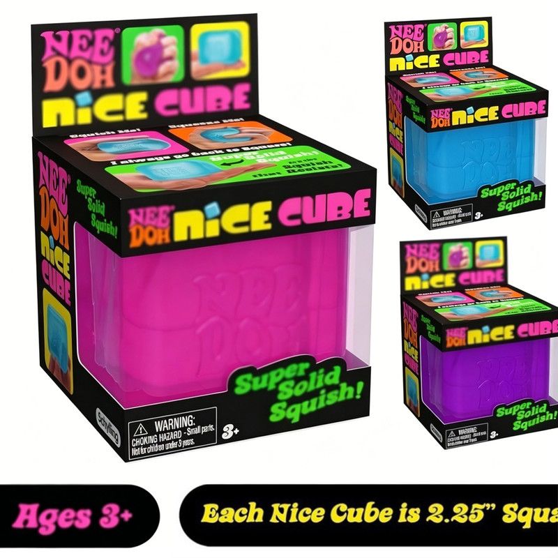 Soft Cube Fidget Toy 5.6*5.6*5.6cm, Transparent Squishy Stress Ball for Stress & Anxiety Relief(Pink)