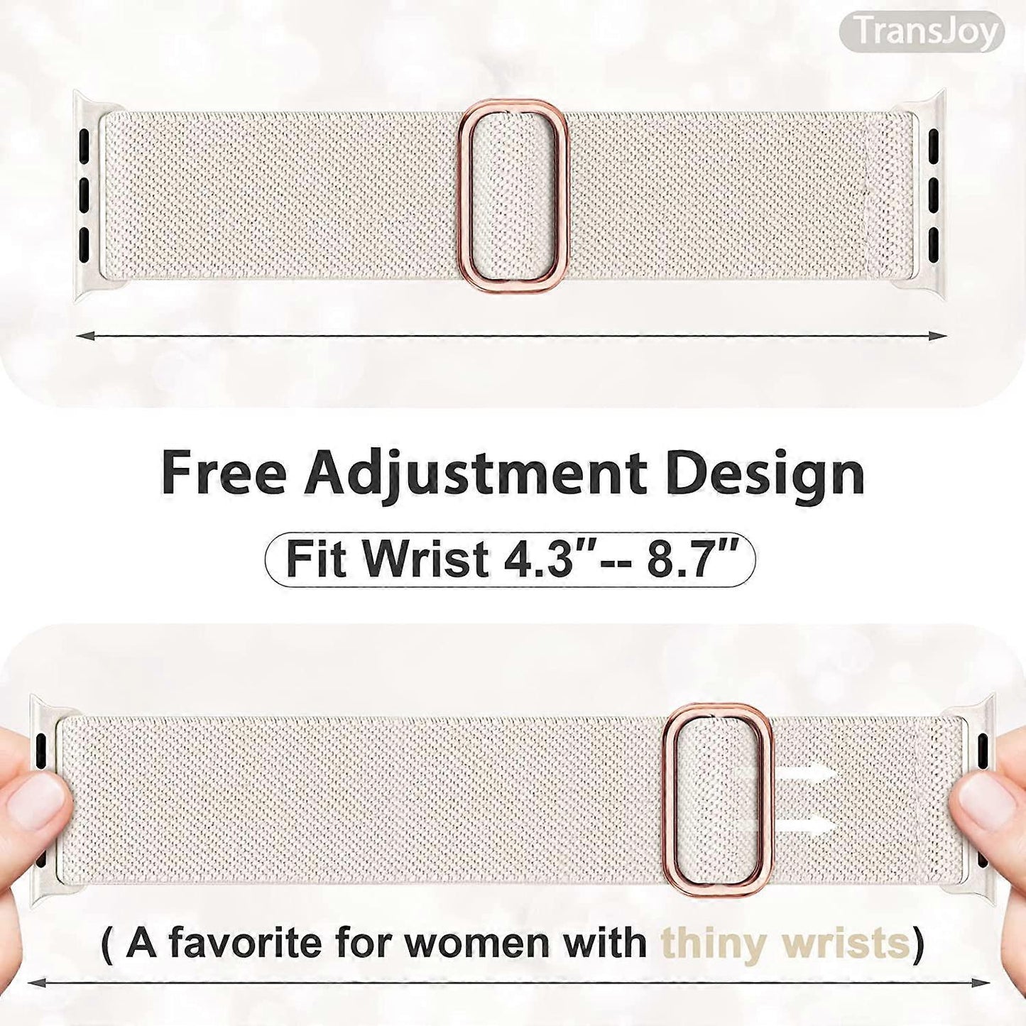 Nylon Stretch Band 5-Pack Compatible with Apple Watch 42mm 44mm 45mm Solo Loop Fabric Elastic Bracelet for Women Men