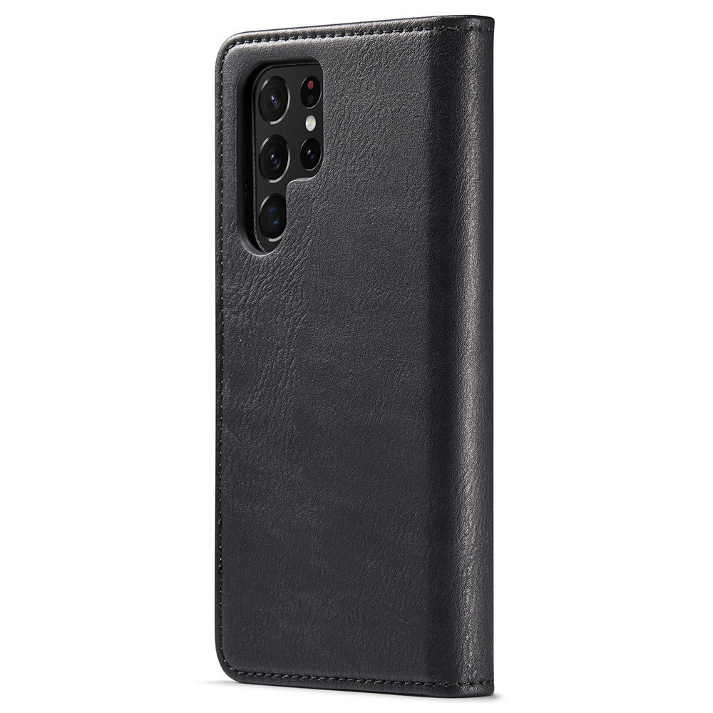 DG.MING Magnetic Wallet Case Compatible withSamsung Galaxy S22 Ultra Black 2-in-1