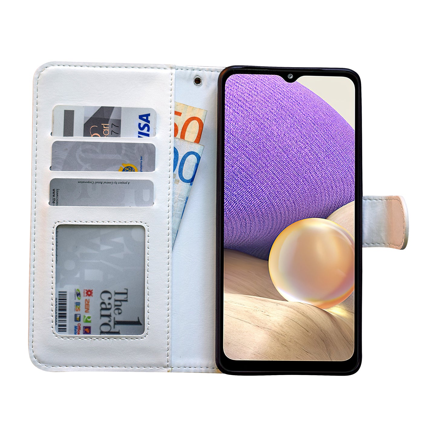 Compatible with Samsung Galaxy A32 5G Leather Case Black Protection Cover
