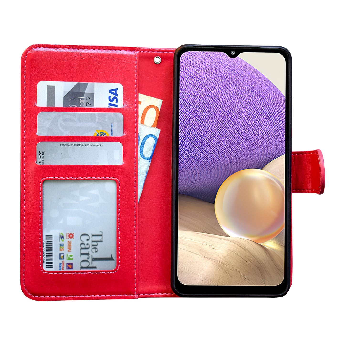 Compatible with Samsung Galaxy A32 5G Leather Case Black Protection Cover