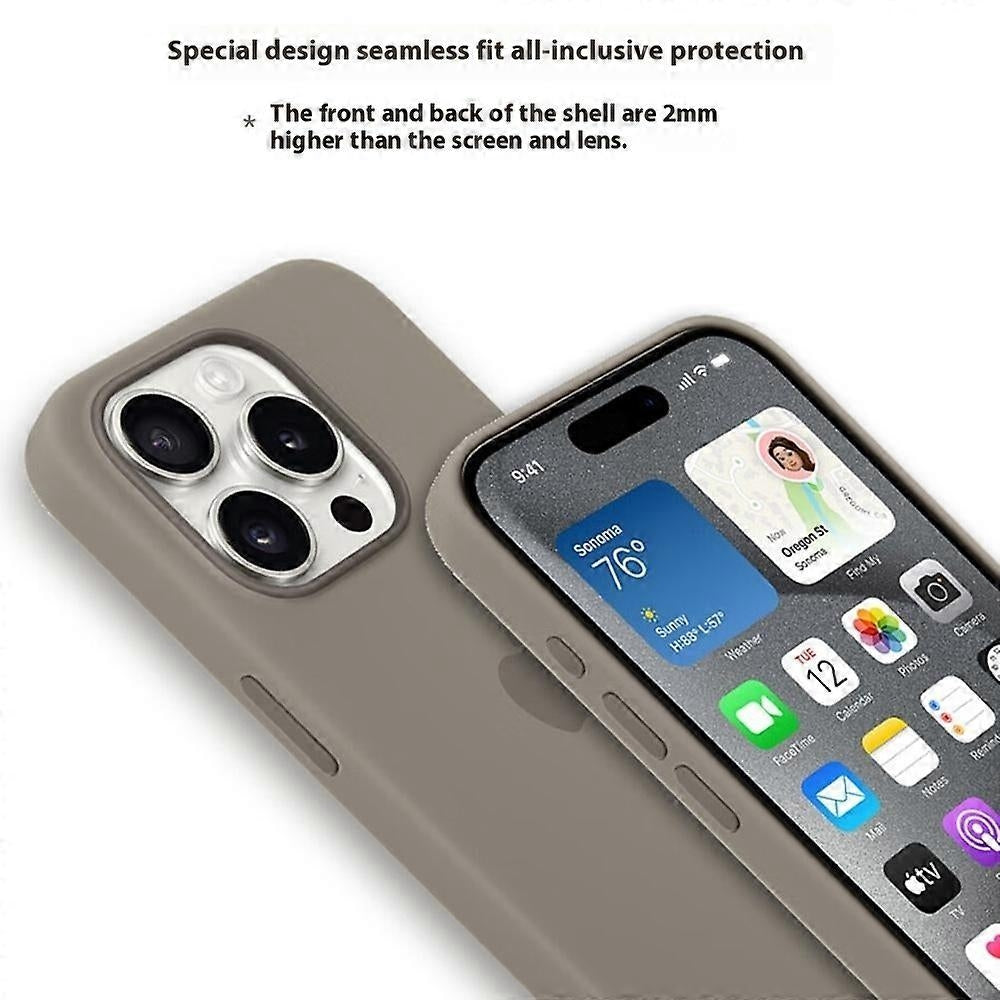 Compatible with iPhone 15 Pro Ultra Thin MagSafe Silicone Case Grey