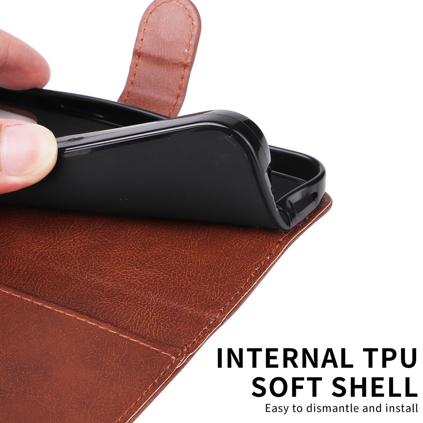 Xiaomi Redmi A5 4G PU Leather Wallet Case with Card Slots MGF Brown - Compatible with Xiaomi