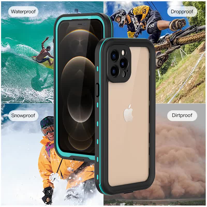 IP68 Waterproof Case for iPhone 15 14 13 12 11 Pro Max XS Max XR 7 8 RedPepper Transparent Protection Diving Underwater Swimming Outdoor Sports Black Black i-Phone 15 Pro