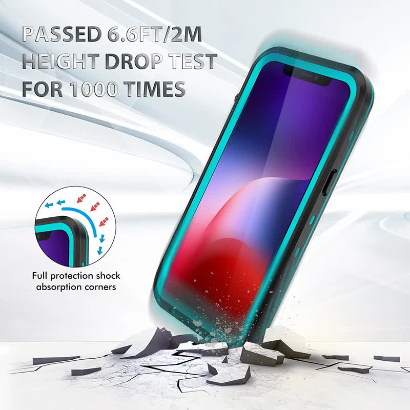 IP68 Waterproof Case for iPhone 15 14 13 12 11 Pro Max XS Max XR 7 8 RedPepper Transparent Protection Diving Underwater Swimming Outdoor Sports Grass Blue Grass Blue i-Phone 15