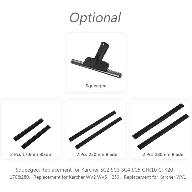 2 pcs 280Mm Window Vacuum Cleaner Replacement Window Cleaning Blades Rubber Squeegee Accessory Refill Replacement For