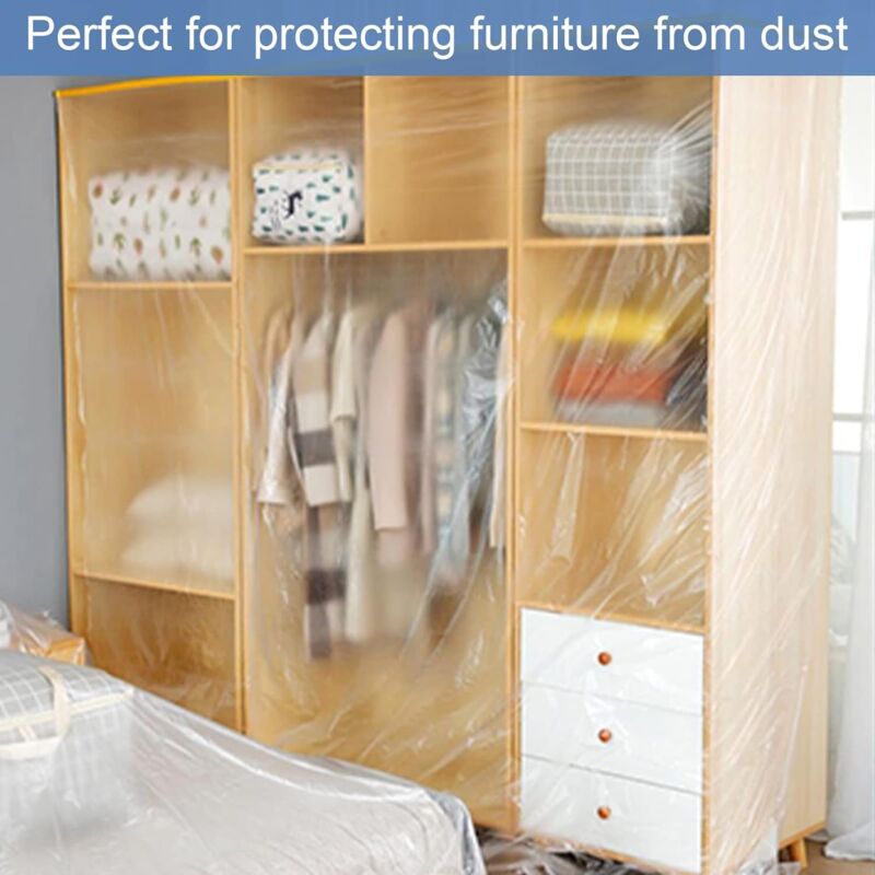 2 Pack Pe Material Furniture Dustproof Film High Adhesive Paint Protection Cover Sofa Furniture Dustproof Cover (3M