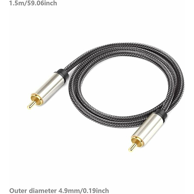 Digital Coaxial Audio Cable, Hifi 5.1 Spdif Rca To Rca Male To Male, For Digital Audio And Composite Video Cables