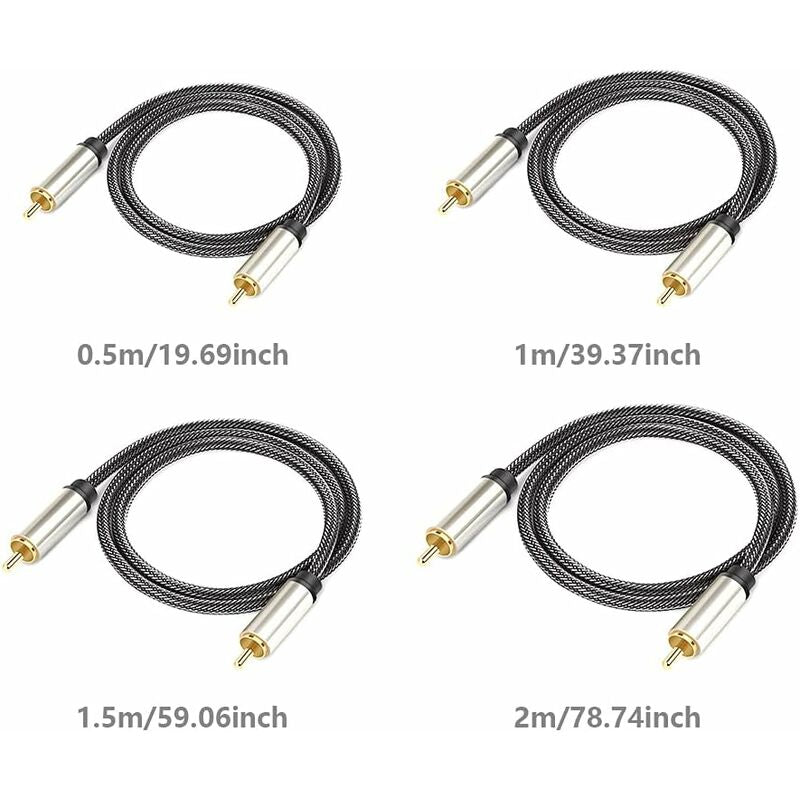 Digital Coaxial Audio Cable, Hifi 5.1 Spdif Rca To Rca Male To Male, For Digital Audio And Composite Video Cables