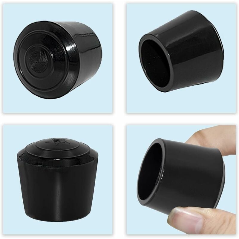 4 pcs ROund Non-Slip Synthetic Rubber Chair Leg Caps 30Mm, 3.0Cm Diameter, Black