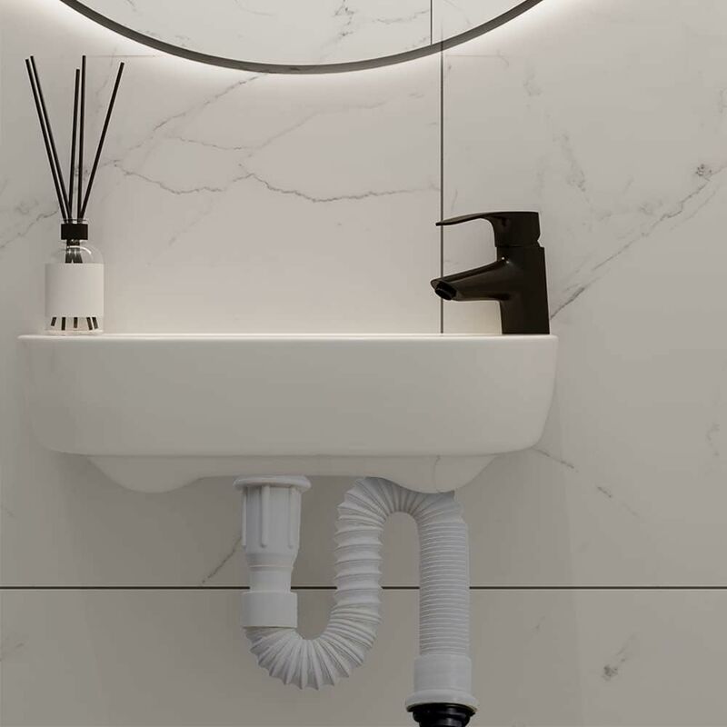 Sink Drain, Space-Saving Drain, Flexible Sink Drain, Sink Drain, Extendable From 40 To 80 Cm