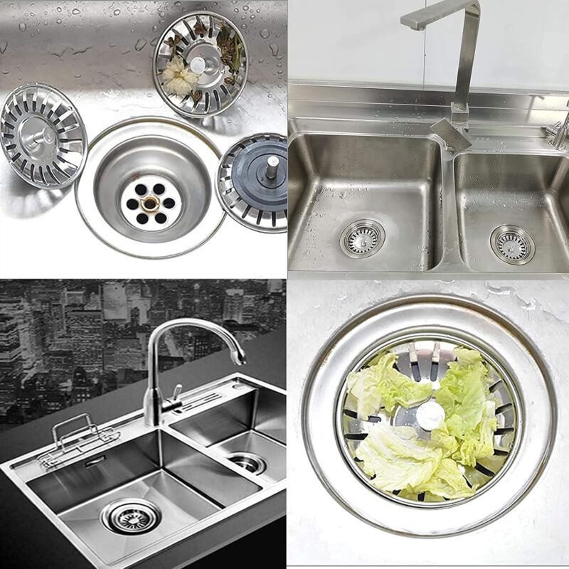 Kitchen Sink Filter, Sink Stopper, Stainless Steel Sink Filter, Stainless Steel Sink Stopper, Compatible With Most