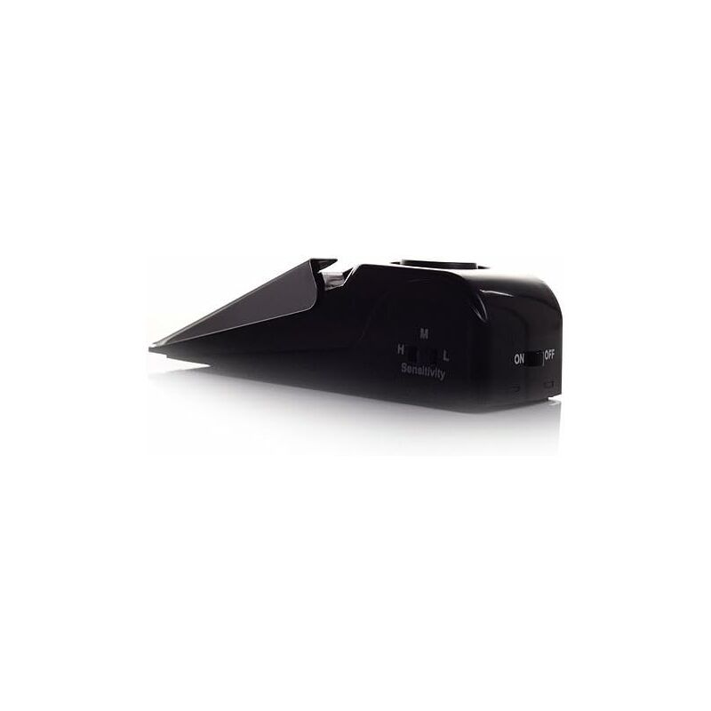 Mini Wireless Vibrator Triggered Wedge Shaped Door Stopper Alert Home Security System Door Alarm Block Jammer Black