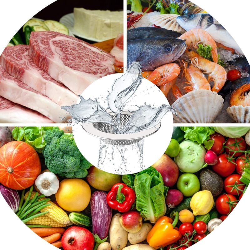 Kitchen Sink Strainer, Stainless Steel Sink Drain Strainer, Dishwasher, 3 Pack