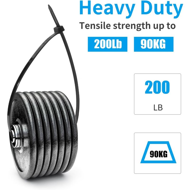 100 Pieces White Large Cable Ties, Extra Long 400Mm X 9Mm Cable Tie Nylon Uv Resistant, 80 Kgs Heavy Duty Cable Ties