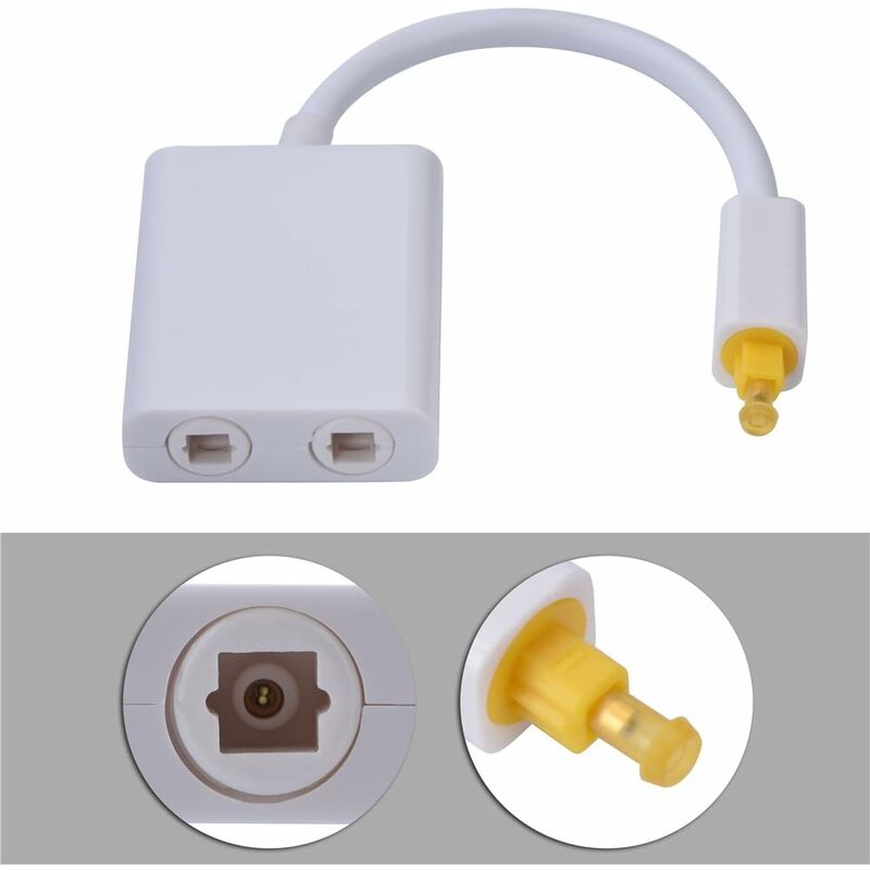 Dual Port Digital Optical Audio Splitter Easily Connect Multiple Components Without Swapping Connections Low Jitter