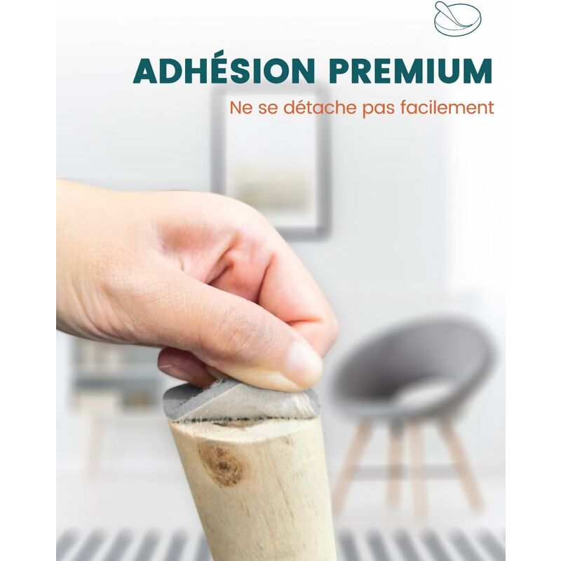 Self-Adhesive Furniture Pads, Furniture Chair Pads 3 ROlls (100 10Cm+100 5Cm+100 2Cm), Chair Pad 4Mm-Thick Felt Pad