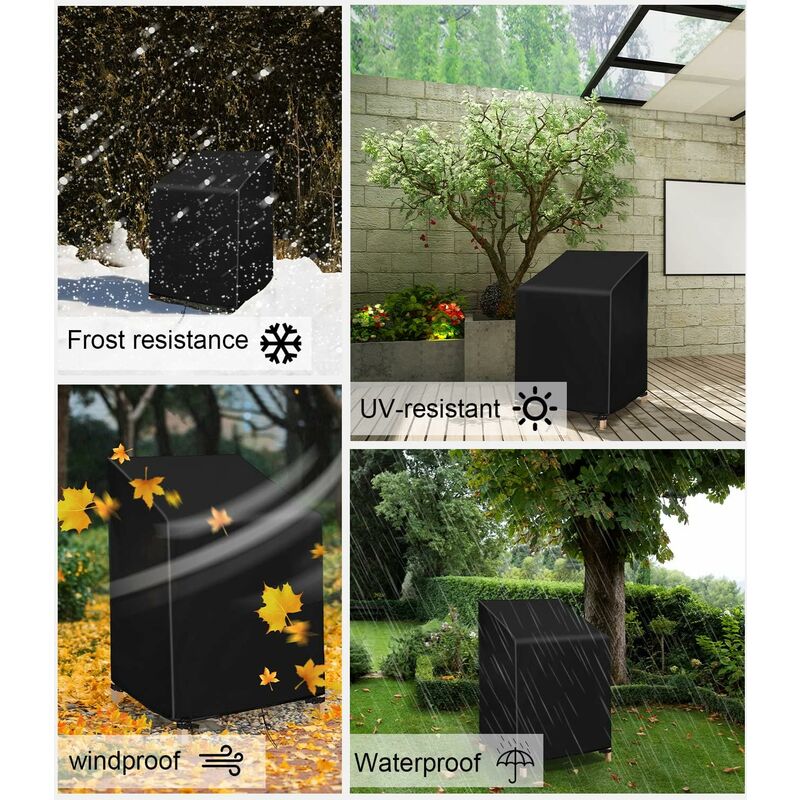 Garden Chair Cover (68×68×80/120Cm), 210D Oxford Waterproof Stacking Chair Cover, Outdoor Stackable Chair Cover, Garden