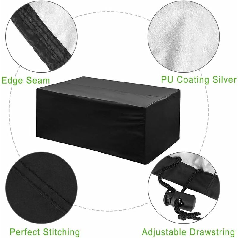 Garden Furniture Cover 210T Polyester Waterproof Anti-Uv Tarpaulin, Protective Cover For Tables, Chair, Sofa (200 160