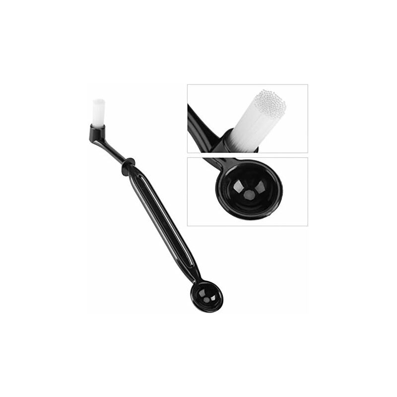 3 Pack Espresso Machine Accessories - Black Cleaning Brushes And Coffee Decorating Brush