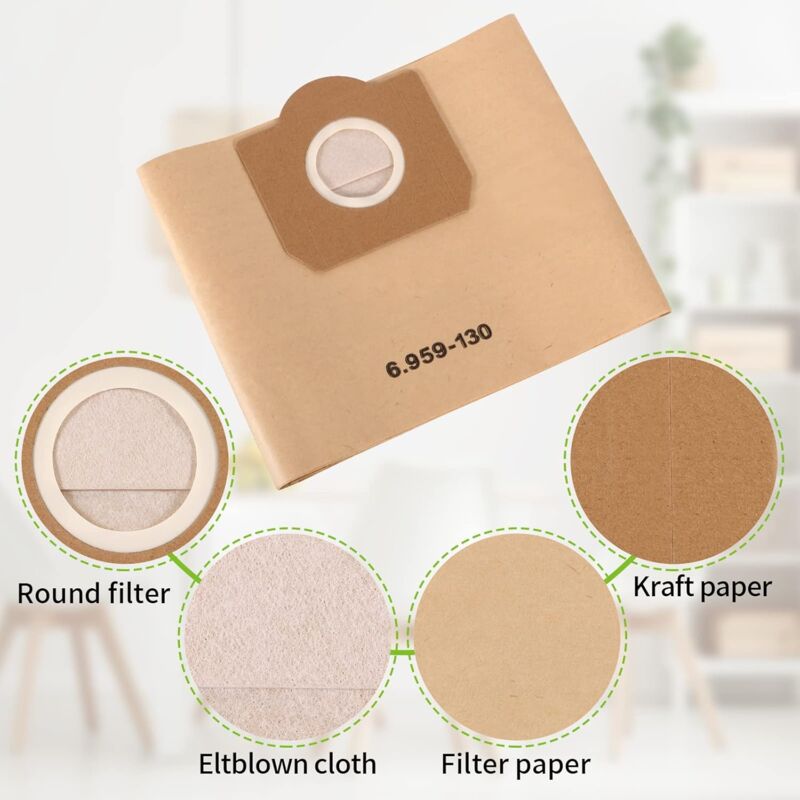 Vacuum Cleaner Bags, 20 Pack Upright Vacuum Cleaner Bags, Paper Filter Bags, For Karcher 6.959-130.0