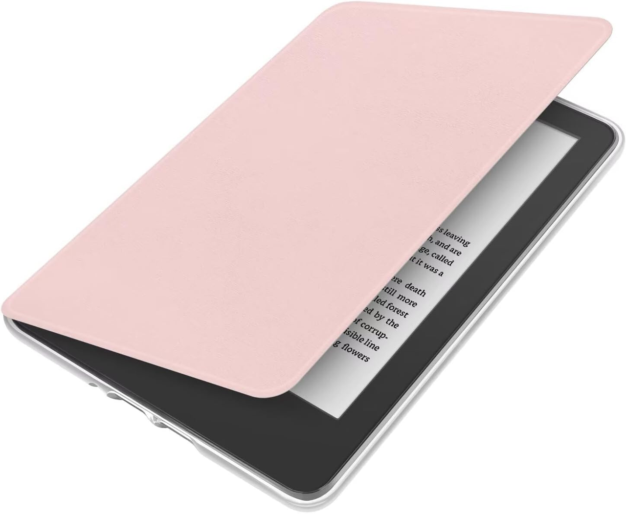 360° Rotating & Detachable Magnetic Case for 7" Kindle Paperwhite 12th Generation (2024)  – Auto Wake/Sleep, Hands-Free Stand, Clear Back Cover(pink)
