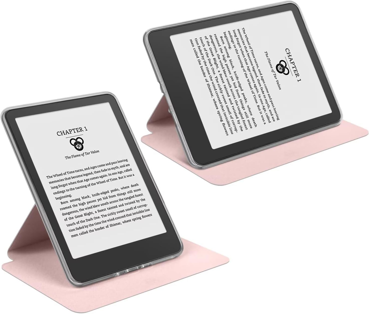 360° Rotating & Detachable Magnetic Case for 6.8" Kindle Paperwhite 11th Generation (2021)  – Auto Wake/Sleep, Hands-Free Stand, Clear Back Cover(pink)