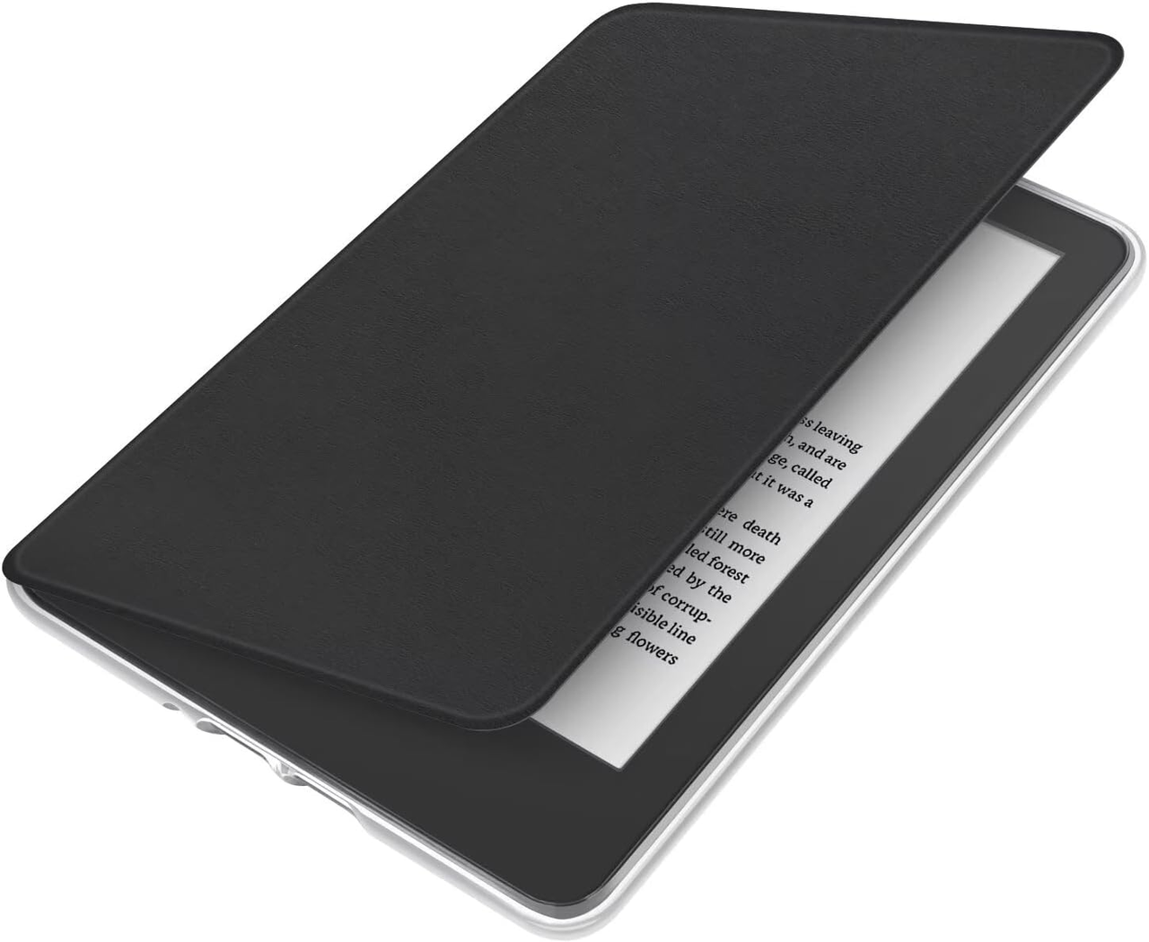 360° Rotating & Detachable Magnetic Case for 7" Kindle Paperwhite 12th Generation (2024)  – Auto Wake/Sleep, Hands-Free Stand, Clear Back Cover (black)