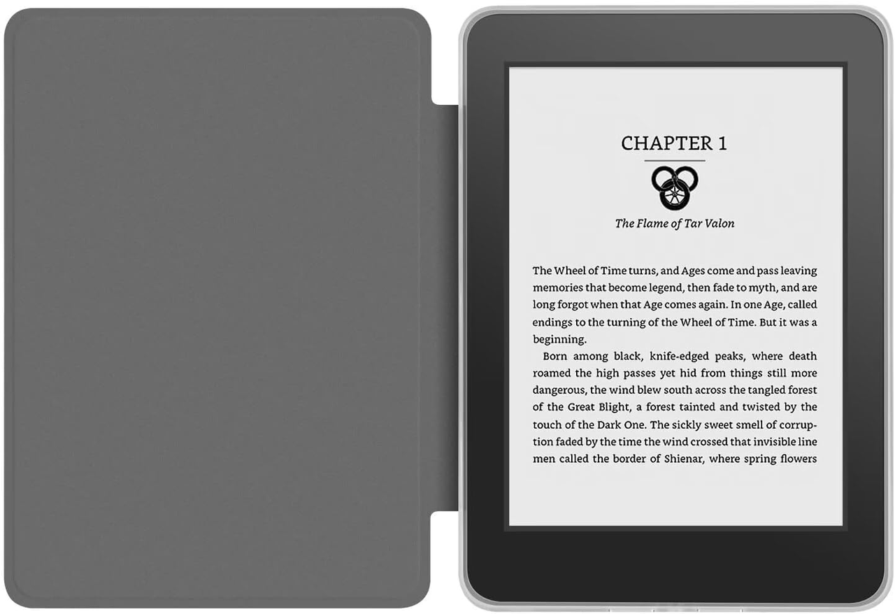 360° Rotating & Detachable Magnetic Case for 7" Kindle Paperwhite 12th Generation (2024)  – Auto Wake/Sleep, Hands-Free Stand, Clear Back Cover (black)