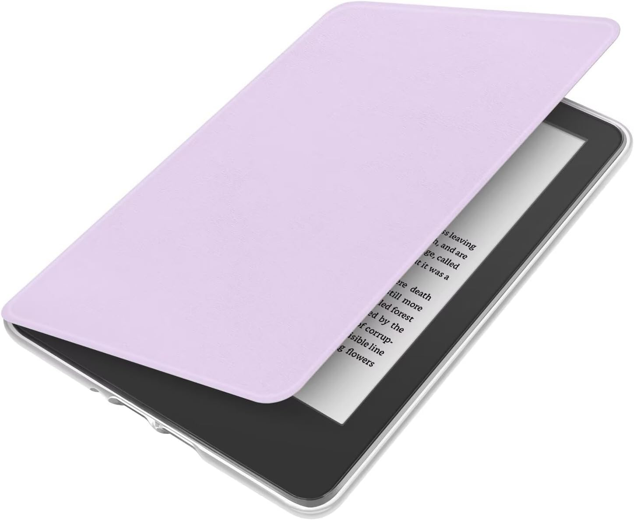 360° Rotating & Detachable Magnetic Case for 7" Kindle Paperwhite 12th Generation (2024)  – Auto Wake/Sleep, Hands-Free Stand, Clear Back Cover (Light purple)