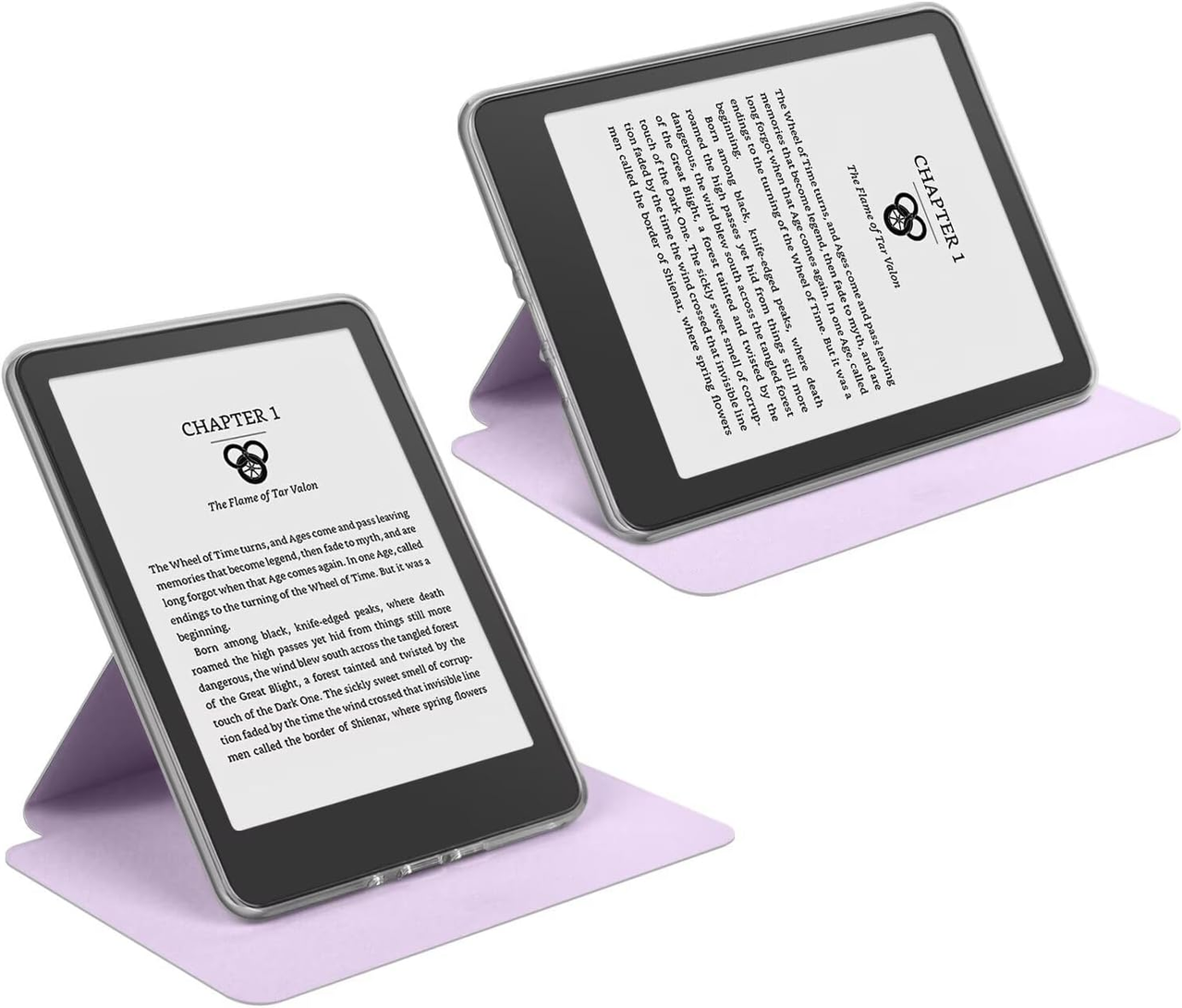360° Rotating & Detachable Magnetic Case for 7" Kindle Paperwhite 12th Generation (2024)  – Auto Wake/Sleep, Hands-Free Stand, Clear Back Cover (Light purple)